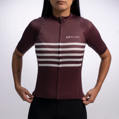 Jersey Mujer Manga Corta Capo Vino Lineas Blancas